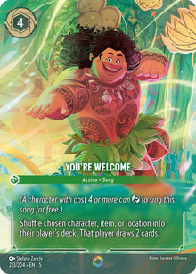 You're Welcome (Enchanted) 213/204 Enchanted Shimmering Skies Lorcana Holo NM