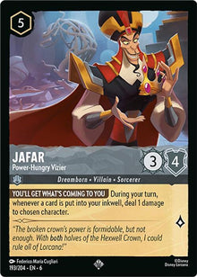 Jafar - Power-Hungry Vizier 193/204 Super Rare Azurite Sea Lorcana Near Mint