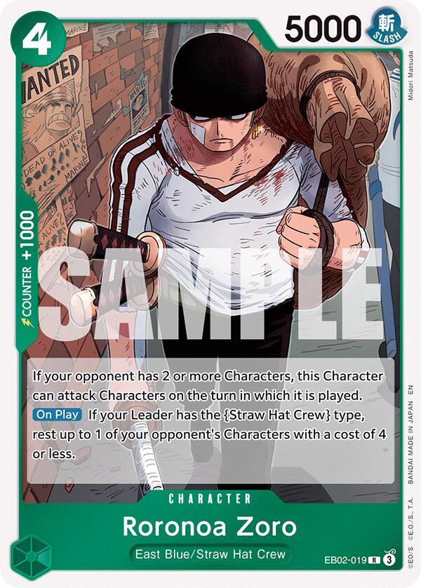 Roronoa Zoro EB02-019 Extra Booster: Anime 25th Collection One Piece Foil NM