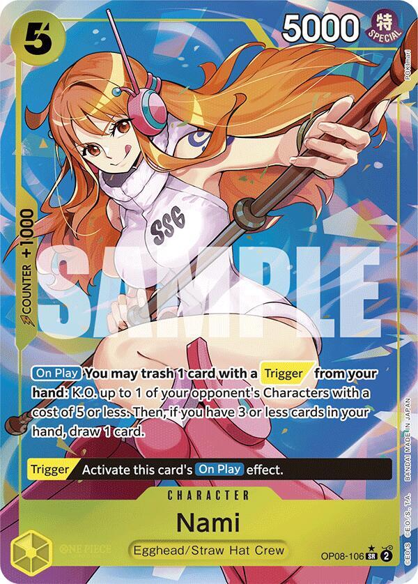 Nami (Parallel) OP08-106 Super Rare Two Legends One Piece Foil Near Mint