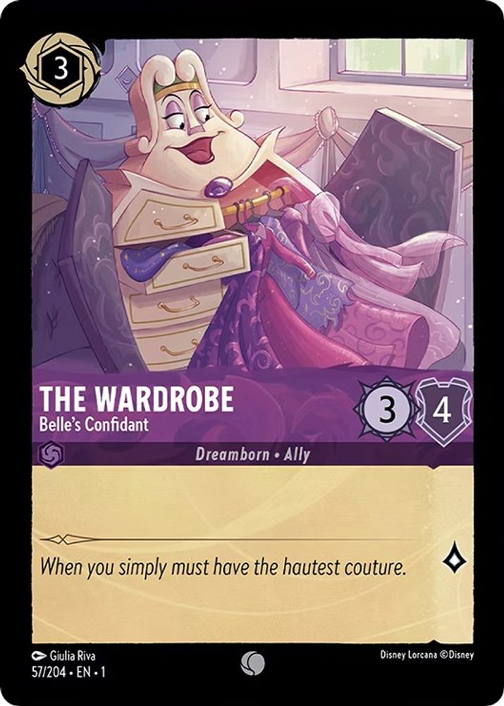 The Wardrobe - Belle's Confidant 57/204 Common The First Chapter Lorcana NM