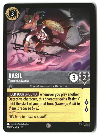 Basil - Tenacious Mouse 179/204 Common Whispers in the Well Lorcana LP