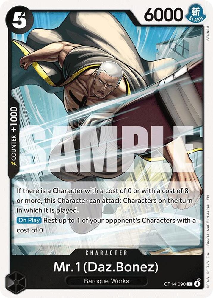 Mr.1(Daz.Bonez) OP14-090 Rare The Azure Sea's Seven One Piece Foil Near Mint