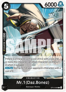 Mr.1(Daz.Bonez) OP14-090 Rare The Azure Sea's Seven One Piece Foil Near Mint