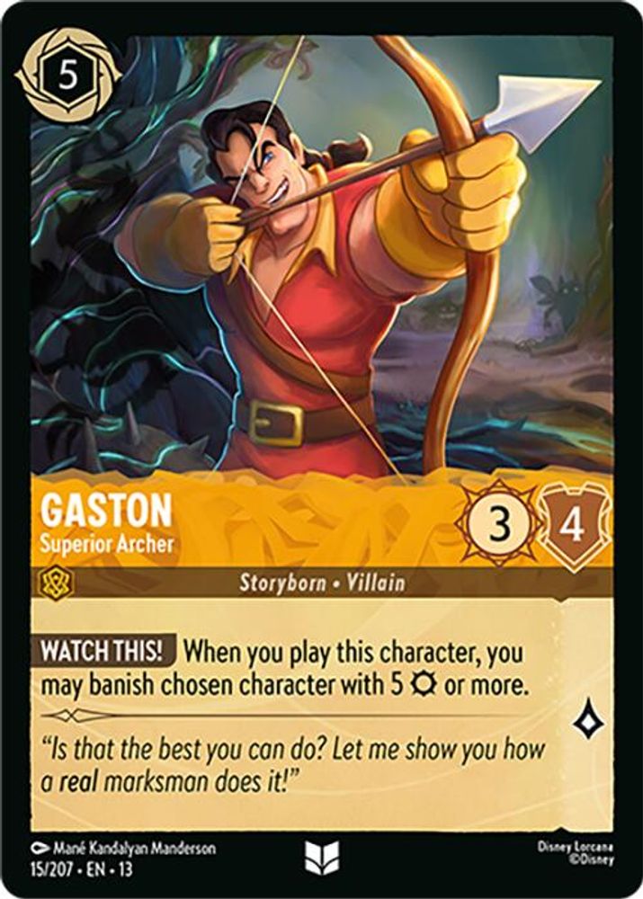 Gaston - Superior Archer 15/204 Uncommon Attack of the Vine! Lorcana Near Mint