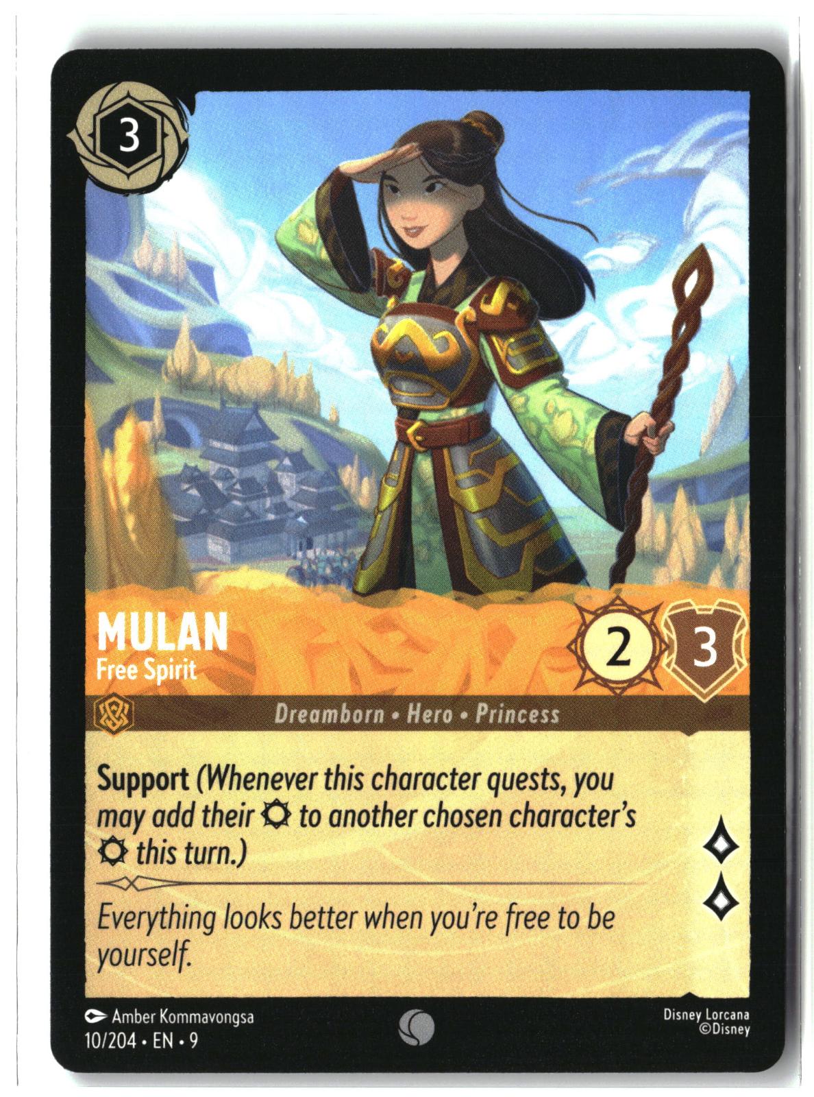 Mulan - Free Spirit 10/204 Common Fabled Lorcana Lightly Played
