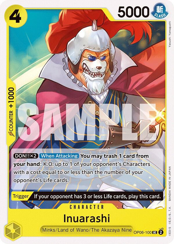 Inuarashi OP06-100 Uncommon Wings of the Captain One Piece Near Mint