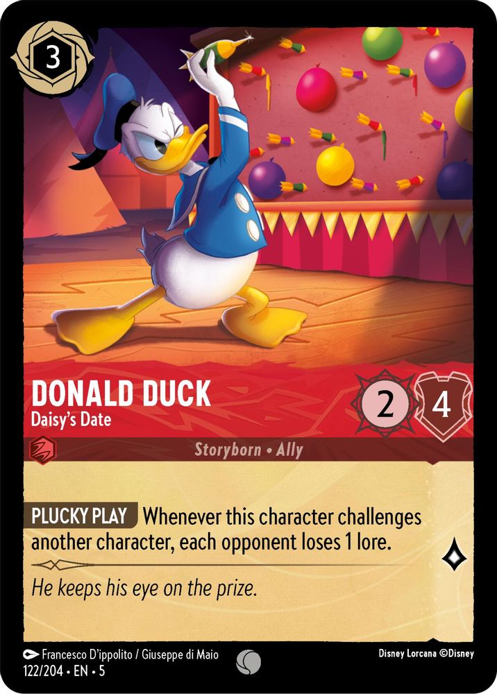 Donald Duck - Daisy's Date 122/204 Common Shimmering Skies Lorcana Near Mint