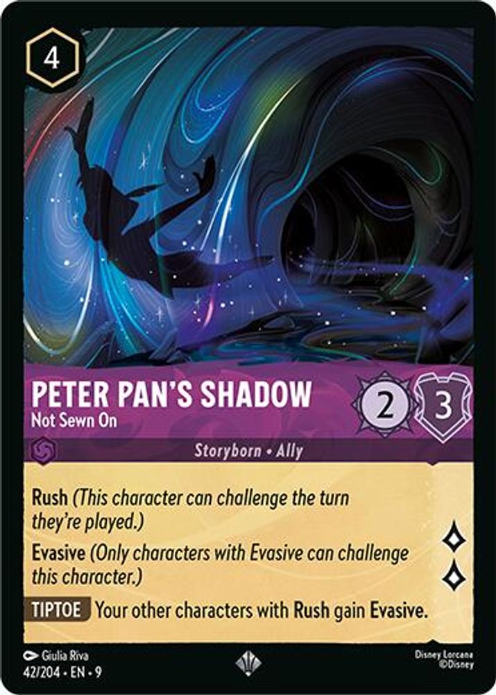 Peter Pan's Shadow - Not Sewn On 42/204 Super Rare Fabled Lorcana Near Mint