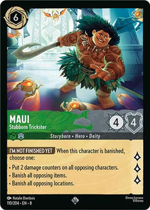 Maui - Stubborn Trickster 110/204 Super Rare Reign of Jafar Lorcana Near Mint