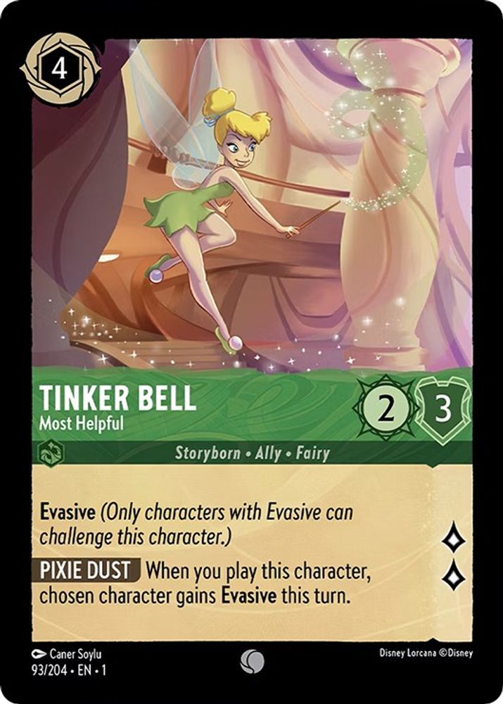 Tinker Bell - Most Helpful 93/204 Common The First Chapter Lorcana Near Mint