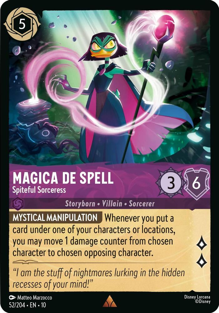 Magica De Spell - Spiteful Sorceress 52/204 Rare Whispers in the Well Lorcana NM