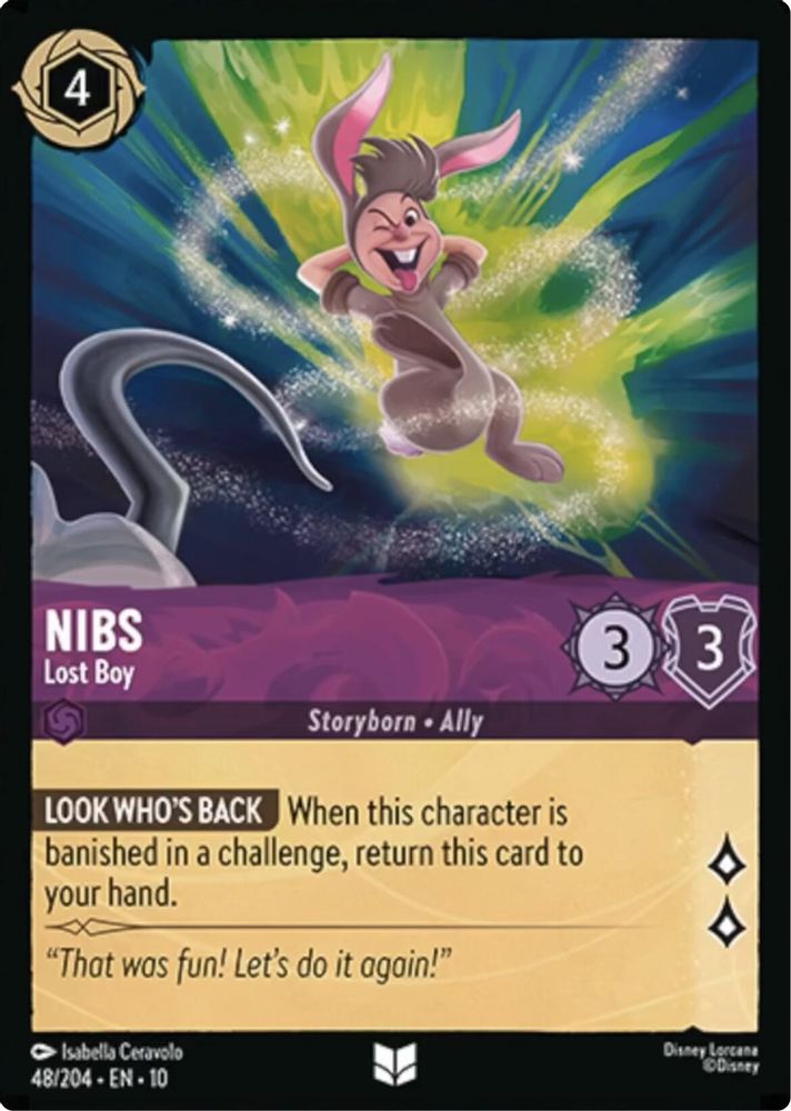 Nibs - Lost Boy 48/204 Uncommon Whispers in the Well Lorcana Near Mint