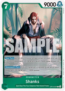 Shanks OP14-027 Rare The Azure Sea's Seven One Piece Foil Near Mint
