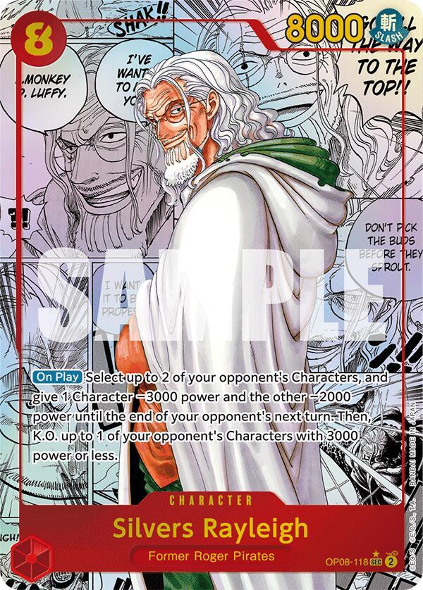 Silvers Rayleigh (Parallel) (Manga) OP08-118 Two Legends One Piece Foil NM
