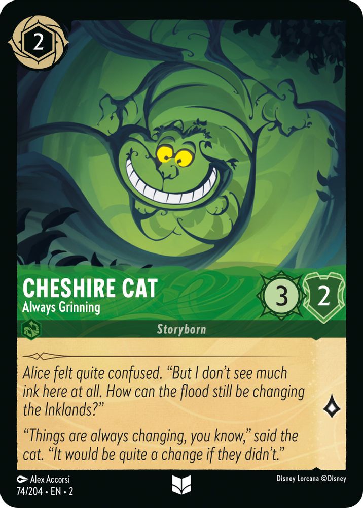 Cheshire Cat - Always Grinning 74/204 Uncommon Rise of the Floodborn Lorcana NM