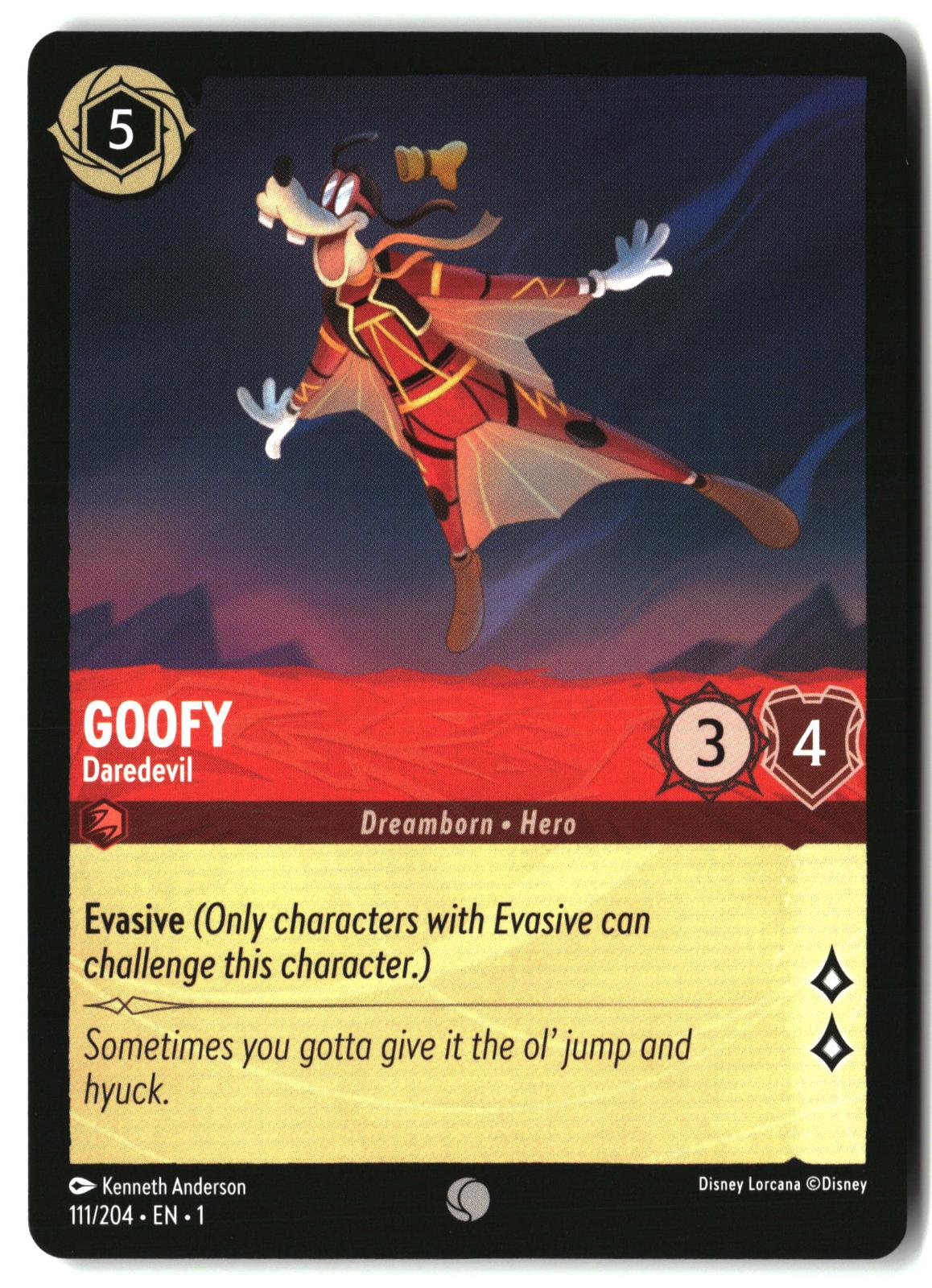 Goofy - Daredevil 111/204 Common The First Chapter Lorcana Lightly Played