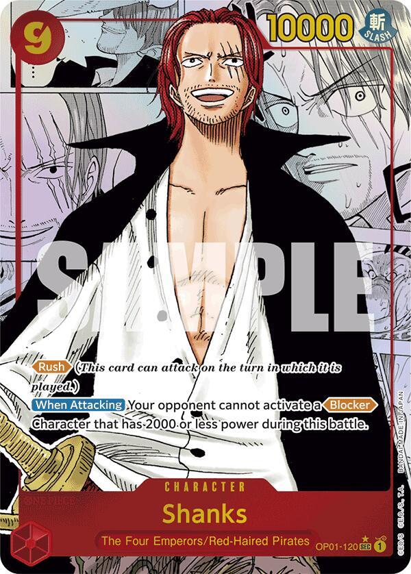 Shanks (Manga) OP01-120 Secret Rare Premium Booster -The Best- One Piece Foil NM