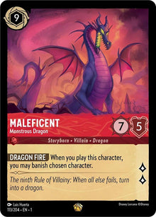 Maleficent - Monstrous Dragon 113/204 Legendary The First Chapter Lorcana NM