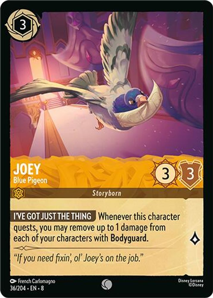 Joey - Blue Pigeon 36/204 Common Reign of Jafar Lorcana Near Mint