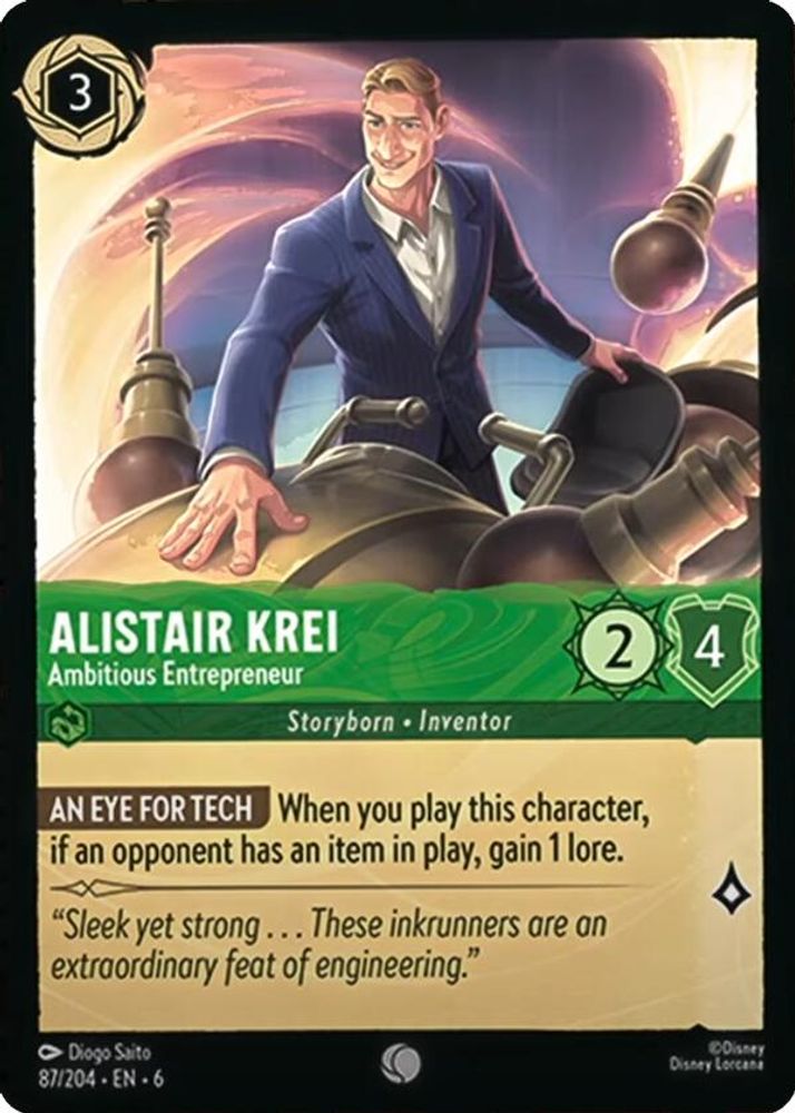 Alistair Krei - Ambitious Entrepreneur 87/204 Common Azurite Sea Lorcana NM