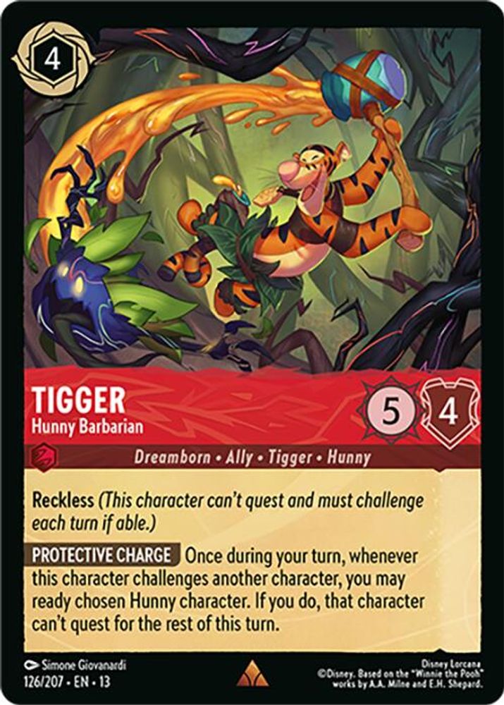 Tigger - Hunny Barbarian 126/204 Rare Attack of the Vine! Lorcana Near Mint