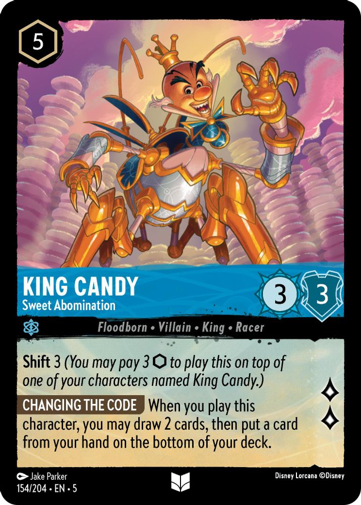 King Candy - Sweet Abomination 154/204 Uncommon Shimmering Skies Lorcana NM