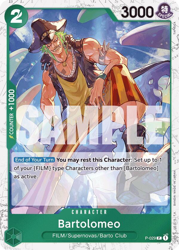 Bartolomeo (P-029) (Jolly Roger Foil) P-029 Premium Booster -The Best- One Piece NM