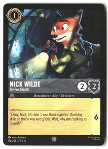 Nick Wilde - Sly Fox Sleuth 178/204 Common Whispers in the Well Lorcana LP