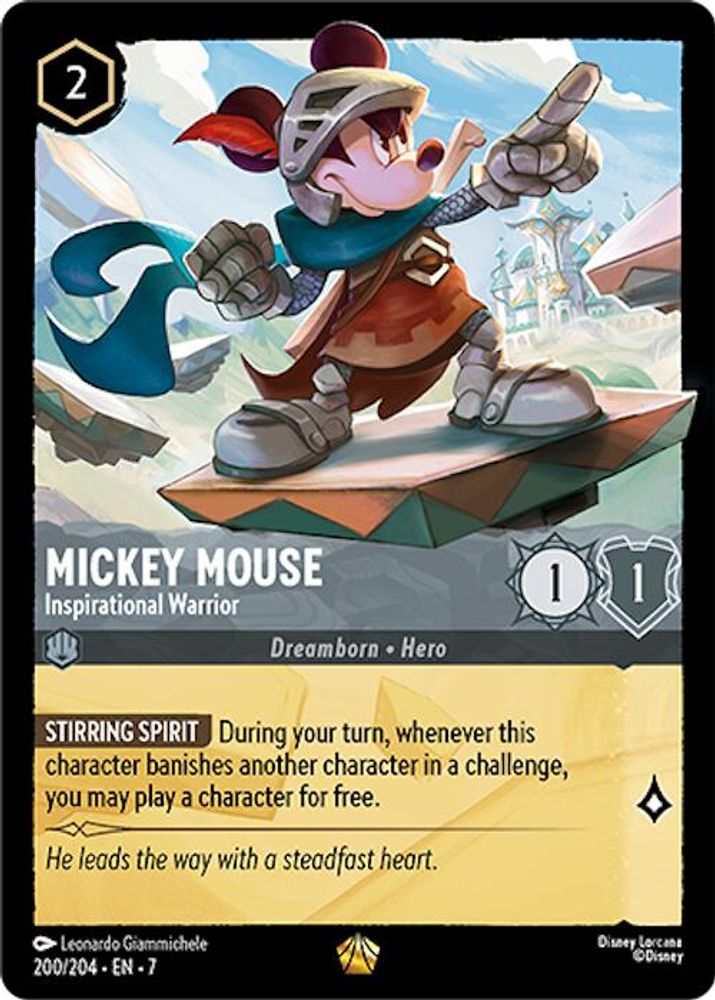 Mickey Mouse - Inspirational Warrior 200/204 Archazia's Island Lorcana NM