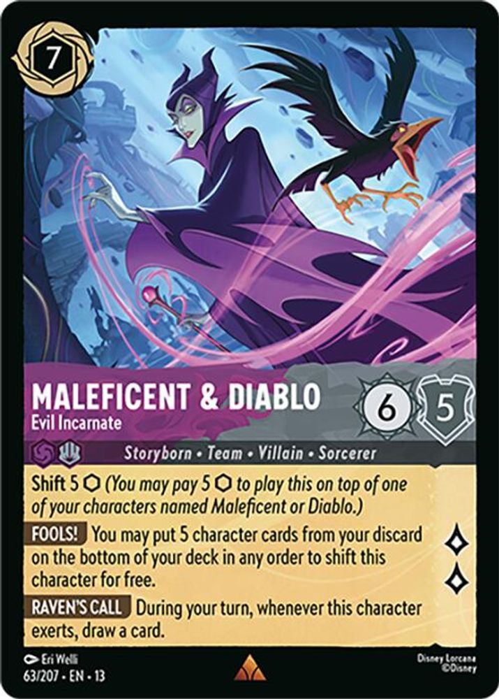 Maleficent & Diablo - Evil Incarnate 63/204 Rare Attack of the Vine! Lorcana NM