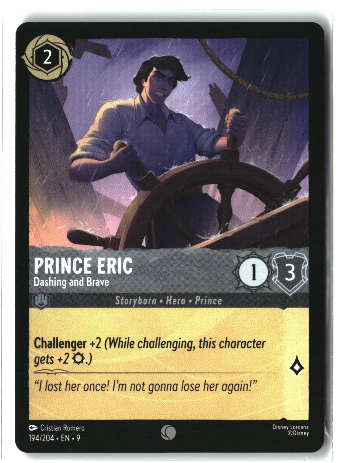 Prince Eric - Dashing and Brave 194/204 Common Fabled Lorcana Lightly Played