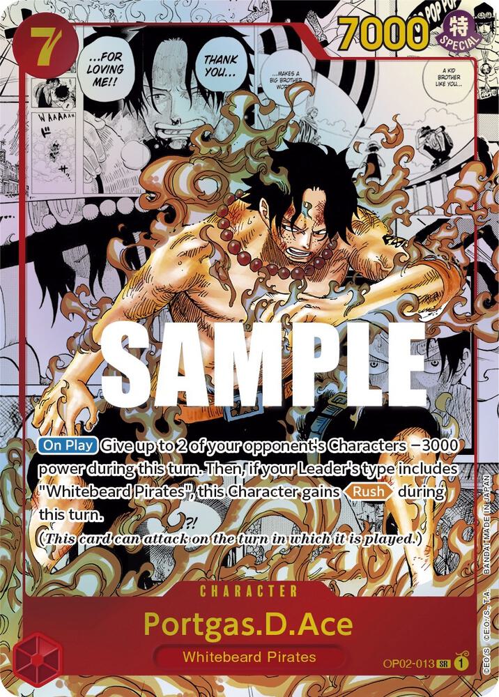 Portgas.D.Ace (Parallel) (Manga) (Alternate Art) OP02-013 Paramount War One Piece Foil NM
