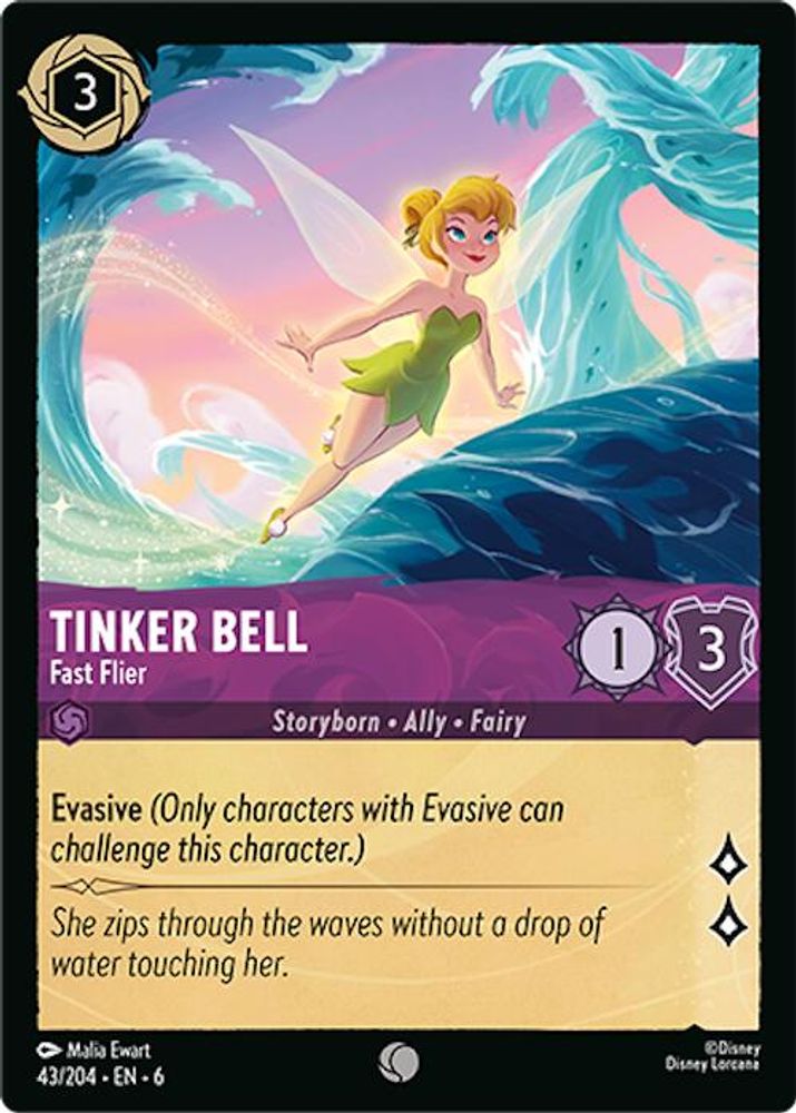 Tinker Bell - Fast Flier 43/204 Common Azurite Sea Lorcana Near Mint