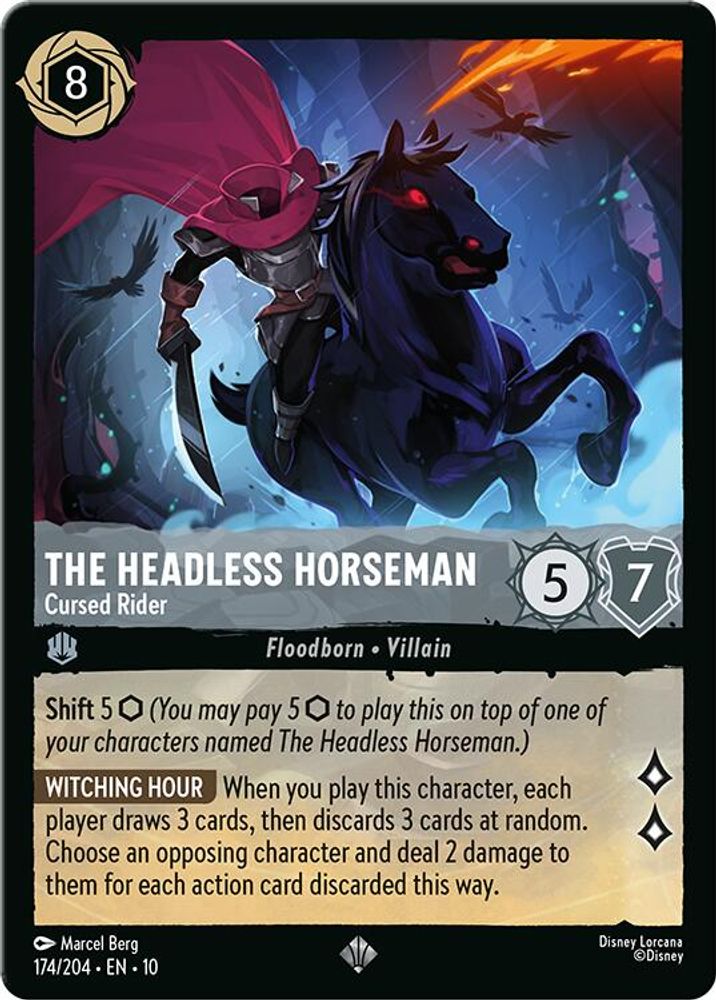 The Headless Horseman - Cursed Rider 174/204 Whispers in the Well Lorcana NM