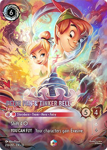 Peter Pan & Tinker Bell - Fast Friends (Enchanted) 233/204 Lorcana Holo NM