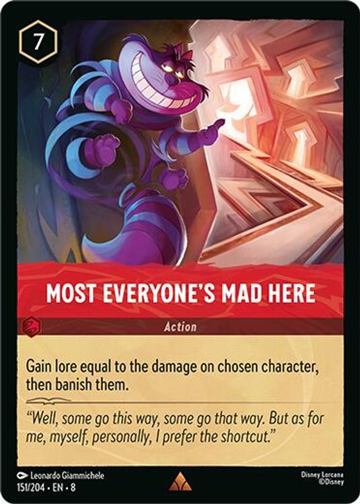 Most Everyone's Mad Here 151/204 Rare Reign of Jafar Lorcana Near Mint