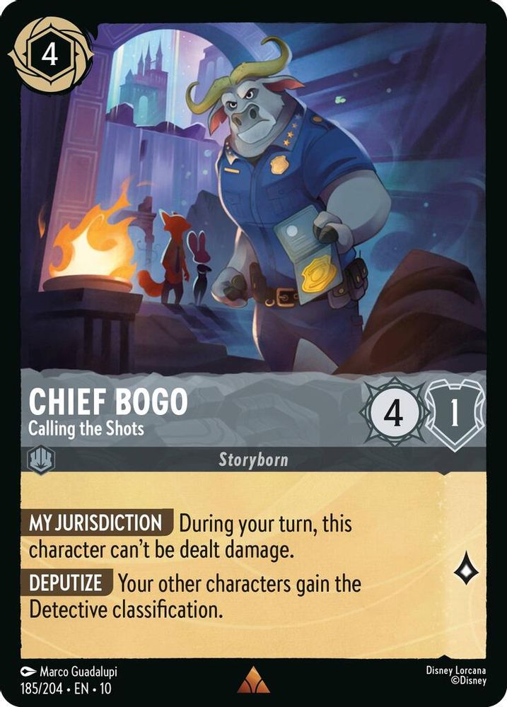 Chief Bogo - Calling the Shots 185/204 Rare Whispers in the Well Lorcana NM