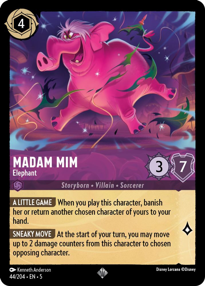 Madam Mim - Elephant 44/204 Super Rare Shimmering Skies Lorcana Near Mint