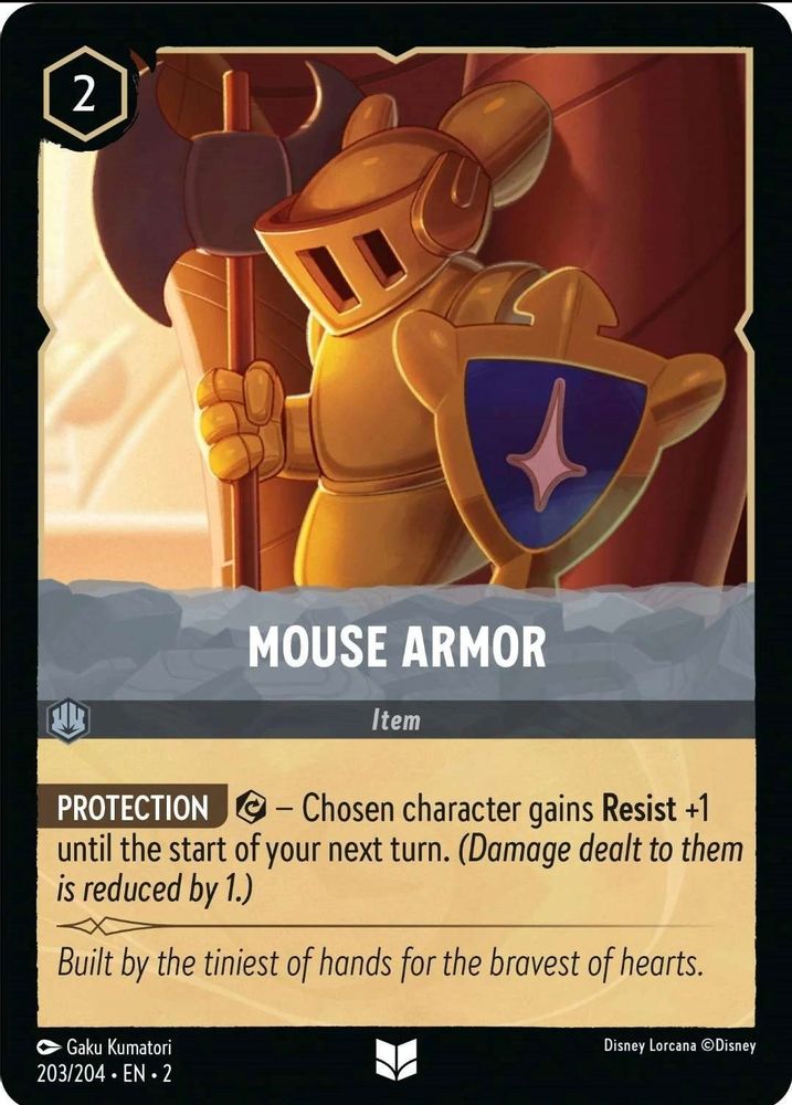 Mouse Armor 203/204 Uncommon Rise of the Floodborn Lorcana Near Mint