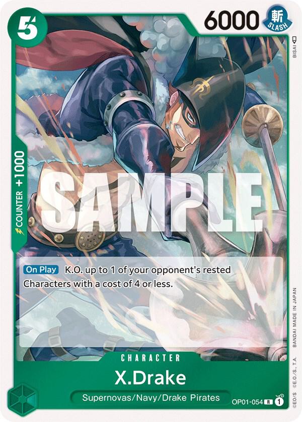 X.Drake (054) OP01-054 Rare Romance Dawn One Piece Foil Near Mint