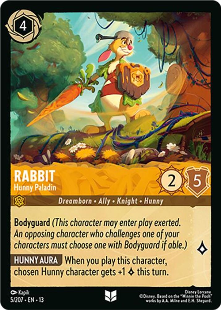 Rabbit - Hunny Paladin 5/204 Uncommon Attack of the Vine! Lorcana Near Mint