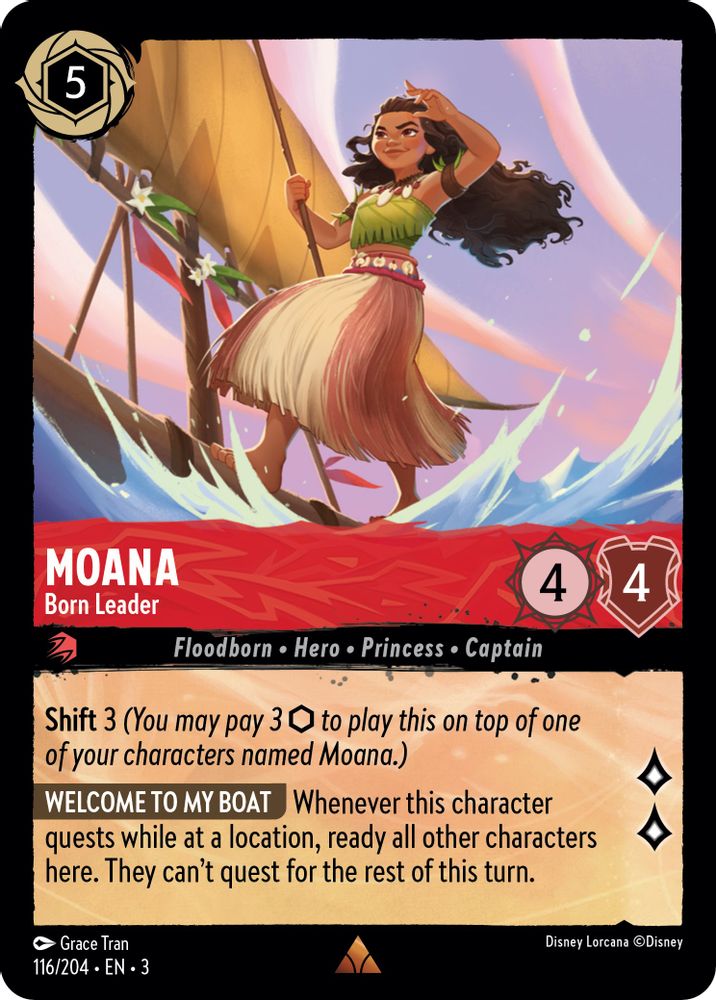 Moana - Born Leader 116/204 Rare Into the Inklands Lorcana Near Mint