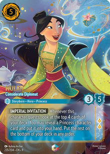 Mulan - Considerate Diplomat (Enchanted) 235/204 Fabled Lorcana Holo NM