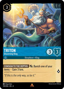 Triton - Discerning King 159/204 Rare Ursula's Return Lorcana Near Mint