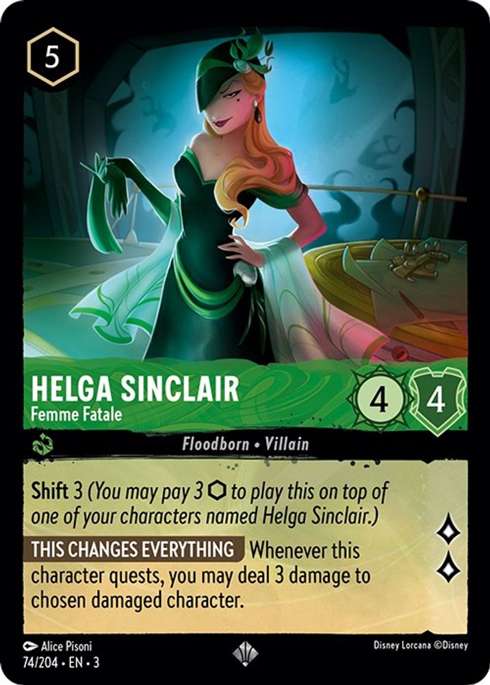 Helga Sinclair - Femme Fatale 74/204 Super Rare Into the Inklands Lorcana NM