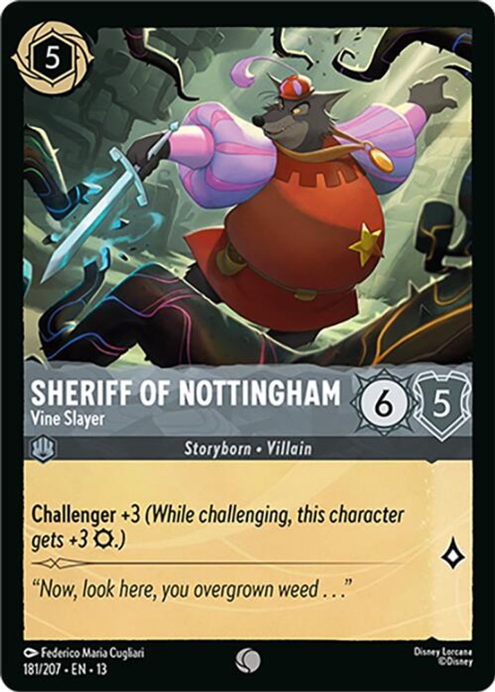 Sheriff of Nottingham - Vine Slayer 181/204 Attack of the Vine! Lorcana NM