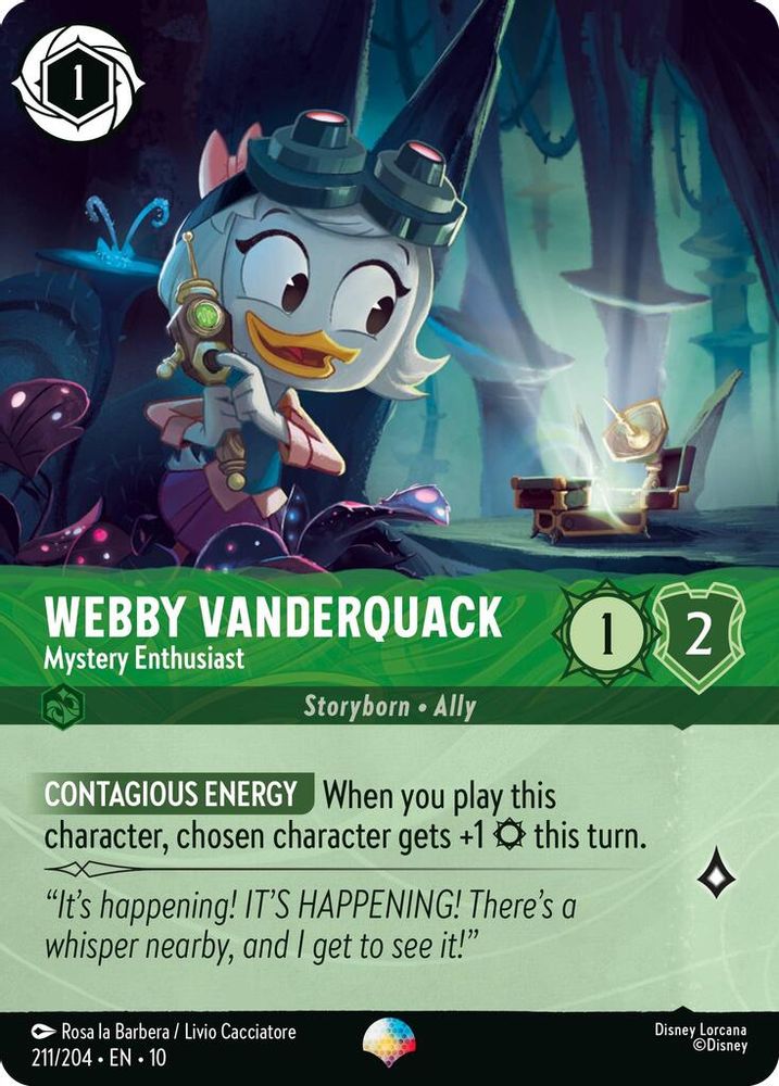 Webby Vanderquack - Mystery Enthusiast (Epic) 211/204 Lorcana Holo NM
