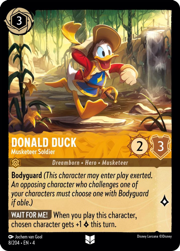Donald Duck - Musketeer Soldier 8/204 Uncommon Ursula's Return Lorcana Near Mint