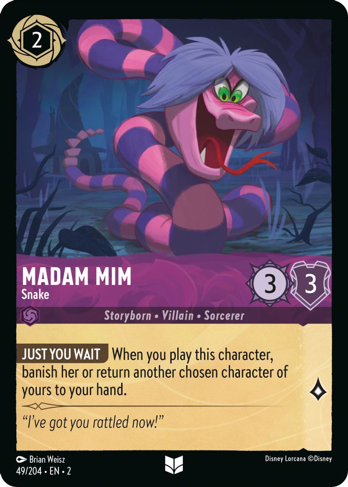 Madam Mim - Snake 49/204 Uncommon Rise of the Floodborn Lorcana Near Mint